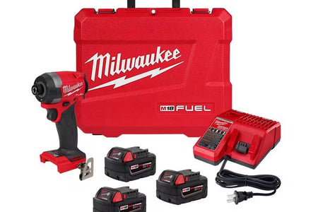 M18 FUEL 18-Volt Lithium-Ion Brushless Cordless 1/4 In. Hex Impact Driver and 4-1/2 In./5 In. Grinder with Paddle Switch