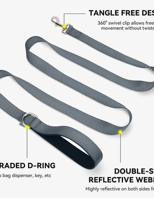 Load image into Gallery viewer, Dog Leash, 5 FT Double-Sided Reflective, Padded Handle Nylon Heavy Duty Leashes for Small Dogs Walking, Grey
