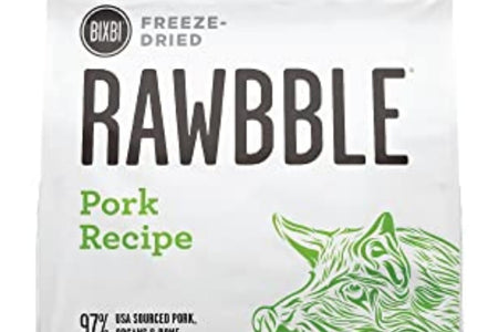 Liberty Freeze-Dried Dog Food Topper & Treats, Pork – 97% Meat & Organs, No Refrigeration – USA Made, 12 Oz