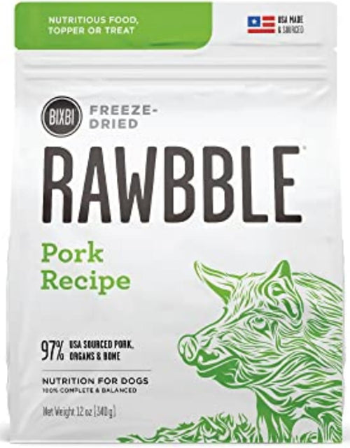 Load image into Gallery viewer, Liberty Freeze-Dried Dog Food Topper &amp; Treats, Pork – 97% Meat &amp; Organs, No Refrigeration – USA Made, 12 Oz
