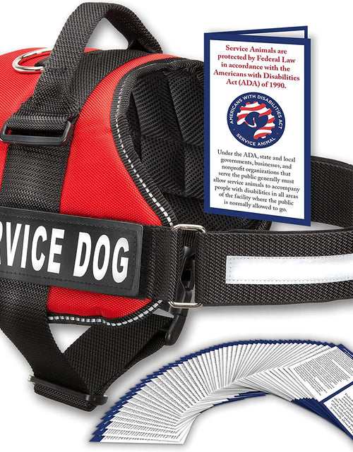 Load image into Gallery viewer, Service Dog Vest with Hook and Loop Straps and Handle - Harness Is Available in 8 Sizes from XXXS to XXL - Service Dog Harness Features Reflective Patch and Comfortable Mesh Design Bright Red
