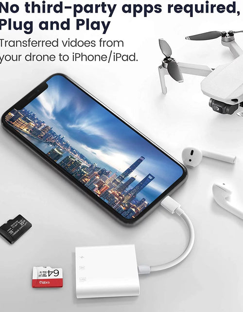 Load image into Gallery viewer, Lector De Tarjetas SD Para Iphone Ipad, Cámara De Juego Trail Micro SD Lector De Tarjetas, Cámaras Réflex Lector De Tarjetas SD Con Doble Ranura, Adaptador De Tarjeta De Memoria Para Fotografía, Plug and Play
