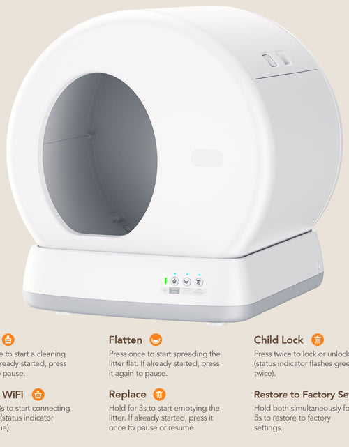 Load image into Gallery viewer, Self-Cleaning Cat Litter Box, Automatic Cat Litter Box with APP Control, Safety Sensors, Odor Isolation &amp; Health Monitoring
