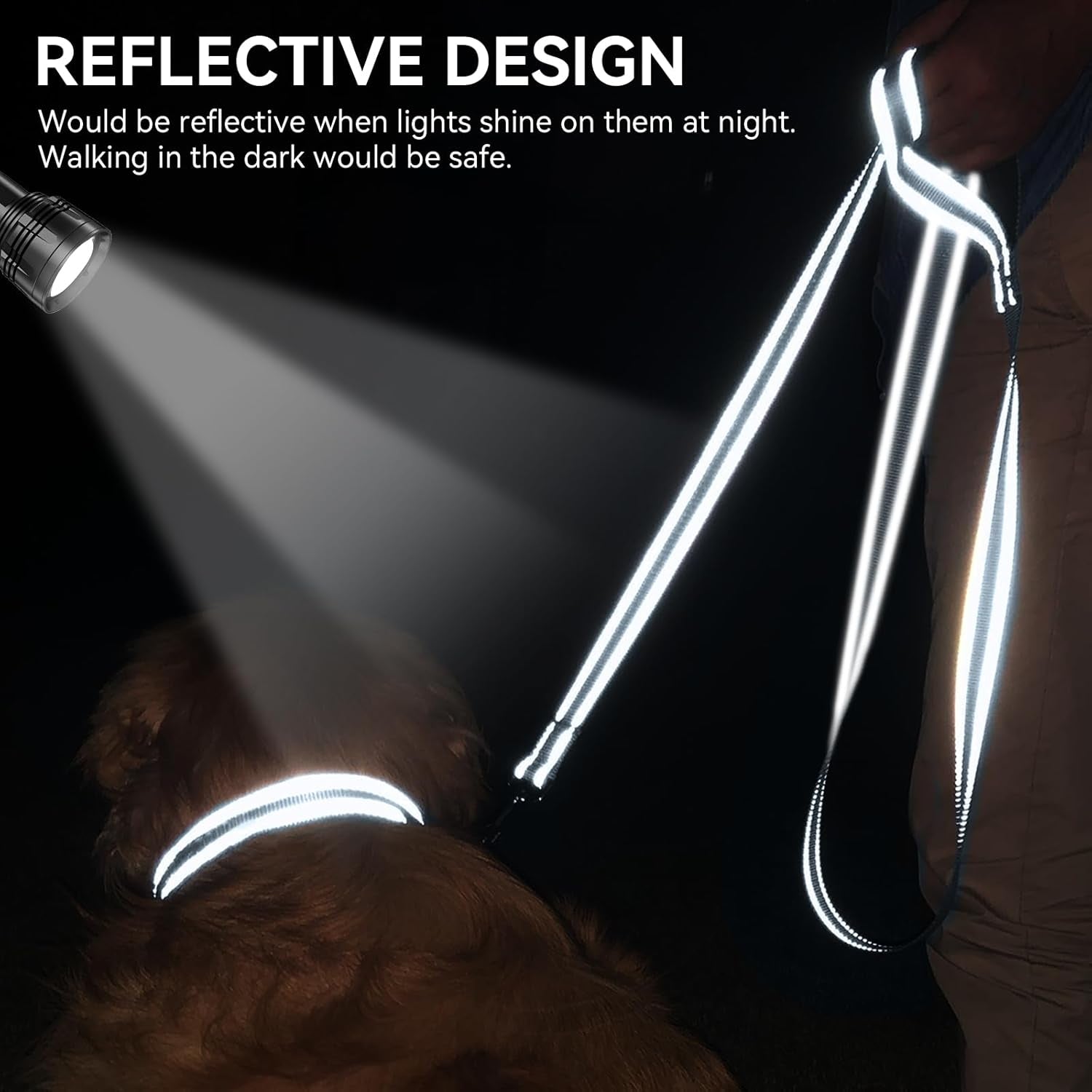 Dog Leash, 5 FT Double-Sided Reflective, Padded Handle Nylon Heavy Duty Leashes for Small Dogs Walking, Grey