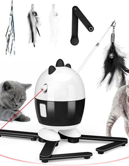 Load image into Gallery viewer, Cat Toys Interactive, Cat Light Toy and Cat Feather Toys 2 in 1, Recharge Cat Exercise Toys for Indoor Cats Automatic Cat Toys Interactive for Kitten
