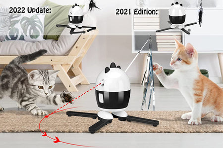 Cat Toys Interactive, Cat Light Toy and Cat Feather Toys 2 in 1, Recharge Cat Exercise Toys for Indoor Cats Automatic Cat Toys Interactive for Kitten