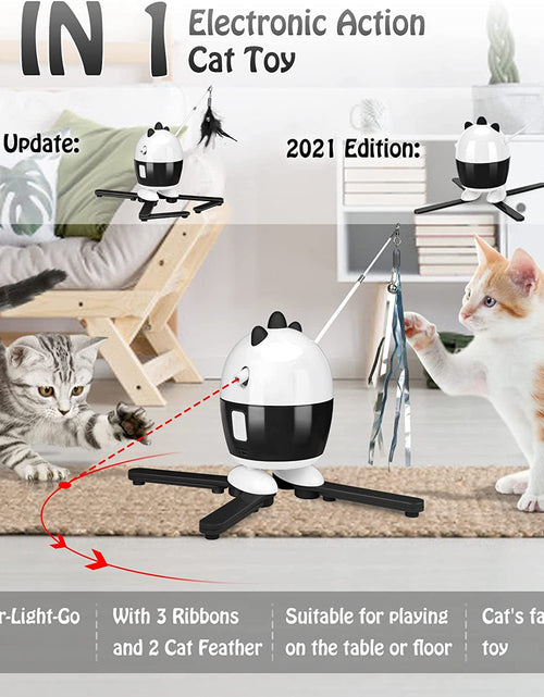 Load image into Gallery viewer, Cat Toys Interactive, Cat Light Toy and Cat Feather Toys 2 in 1, Recharge Cat Exercise Toys for Indoor Cats Automatic Cat Toys Interactive for Kitten
