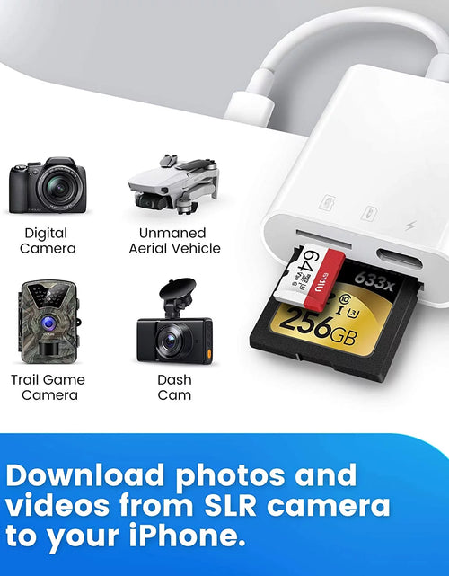 Load image into Gallery viewer, Lector De Tarjetas SD Para Iphone Ipad, Cámara De Juego Trail Micro SD Lector De Tarjetas, Cámaras Réflex Lector De Tarjetas SD Con Doble Ranura, Adaptador De Tarjeta De Memoria Para Fotografía, Plug and Play
