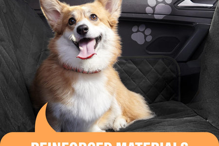 Black Standard Dog Car Hammock Back Seat Cover, Waterproof Backseat Cover Protector for Truck Bench Rear of Sedans or Suvs, Essential Pet Supplies Vacuum or Wipe Clean, Machine Washable