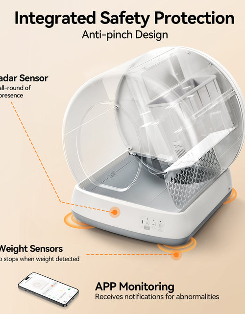 Load image into Gallery viewer, Self-Cleaning Cat Litter Box, Automatic Cat Litter Box with APP Control, Safety Sensors, Odor Isolation &amp; Health Monitoring

