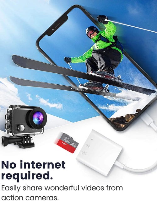 Load image into Gallery viewer, Lector De Tarjetas SD Para Iphone Ipad, Cámara De Juego Trail Micro SD Lector De Tarjetas, Cámaras Réflex Lector De Tarjetas SD Con Doble Ranura, Adaptador De Tarjeta De Memoria Para Fotografía, Plug and Play
