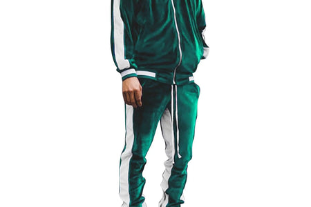 Velour Tracksuit Mens,2023 Men'S Velour Tracksuit 2 Pieces Winter Warm Full Zip up Jacket Sweatpants Fitness Sportswear Sweatsuit Jogger Sets