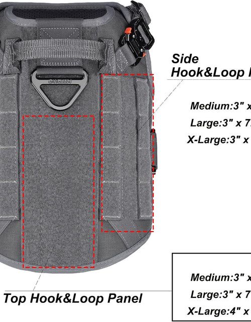 Load image into Gallery viewer, Tactical Dog Harness with 4X Metal Buckle,Dog MOLLE Vest with Handle,No Pulling Front Clip,Hook and Loop Panel for Dog Custom Patch (M (25"-30" Girth), Wolf Gray)
