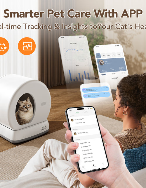 Load image into Gallery viewer, Self-Cleaning Cat Litter Box, Automatic Cat Litter Box with APP Control, Safety Sensors, Odor Isolation &amp; Health Monitoring
