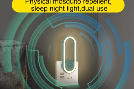 Buzzshield™ Ultrasonic Mosquito Repeller & LED Night Lamp – Sleep Tight, Bite-Free, Every Night