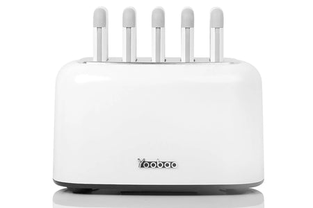 Wireless Charging Station with 5PCS Power Bank, 10000Mah Portable Charger with Built in Cable Compatible with Iphone/Samsung/Android for Home, Office, Bar, Restaurant (White)