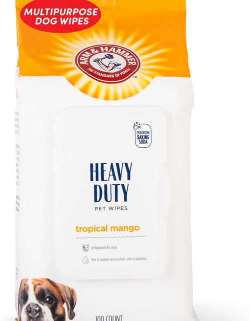 Load image into Gallery viewer, for Pets Heavy Duty Multipurpose Dog Wipes, Paw and Butt Wipes for Dogs to Help Clean Deodorize and Freshen Coat and Skin between Baths, Mango Scent, 100 Count
