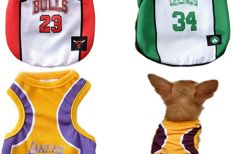 3Pack Dog Clothes for Small Dog Girl Puppy, Chihuahua Yorkies Bulldog Clothes for Medium Dogs Boy Basketball Jersey Pet Outfits Shirt Apparel Accessories,S