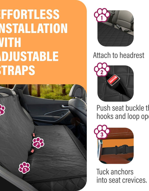 Load image into Gallery viewer, Black Standard Dog Car Hammock Back Seat Cover, Waterproof Backseat Cover Protector for Truck Bench Rear of Sedans or Suvs, Essential Pet Supplies Vacuum or Wipe Clean, Machine Washable
