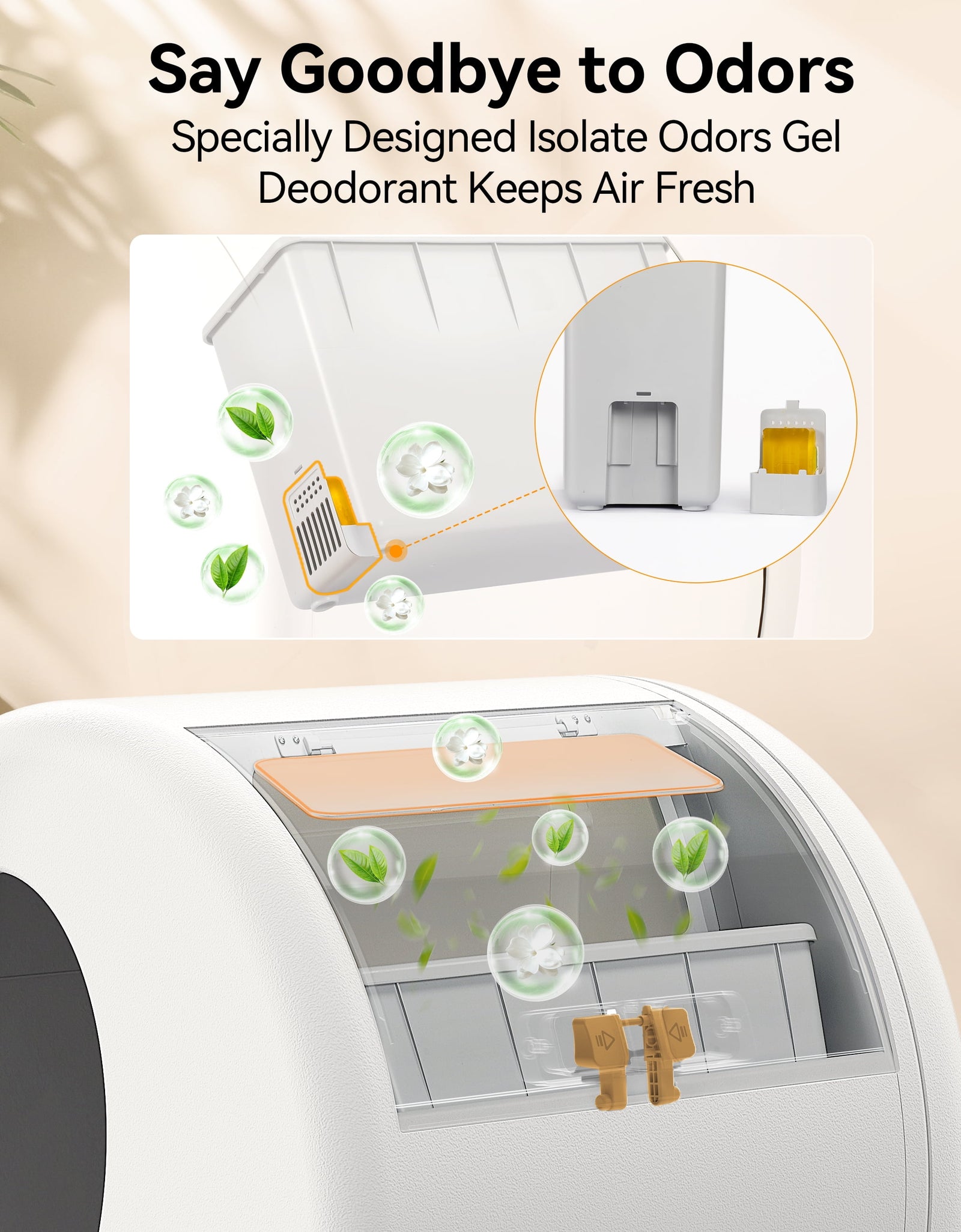 Self-Cleaning Cat Litter Box, Automatic Cat Litter Box with APP Control, Safety Sensors, Odor Isolation & Health Monitoring