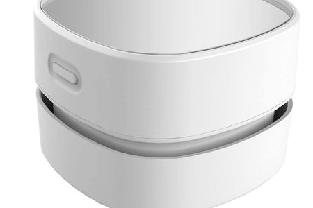 Desktop Vacuum Cleaner, Mini Table Dust Sweeper Energy Saving,High Endurance up to 90 Mins,Cordless&360º Rotatable Design for Keyboard/Home/School/Office(White)